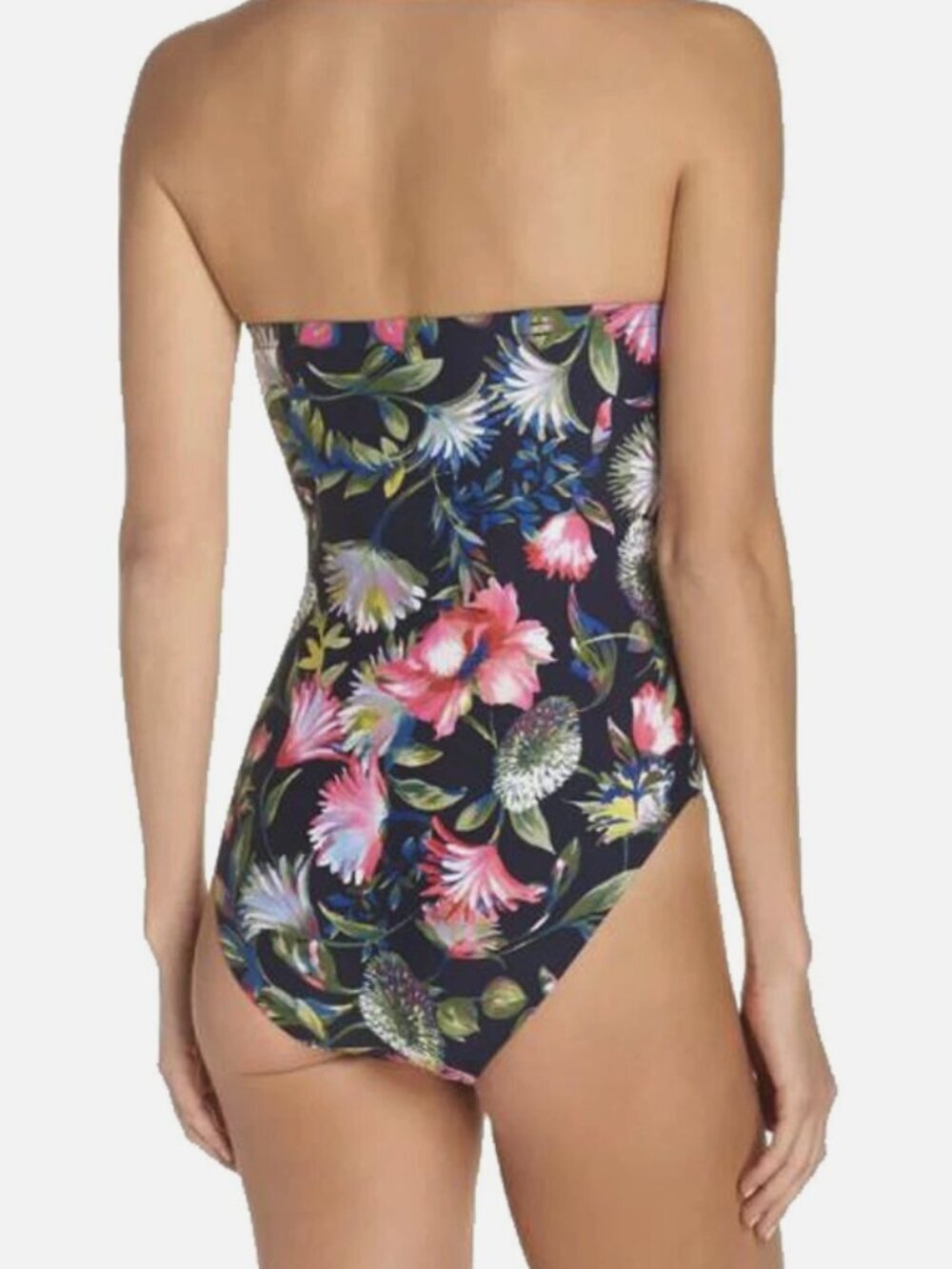 J. Crew Navy Floral Print Underwire One Piece Balconette Swimsuit 6 38868 - Picture 3 of 12